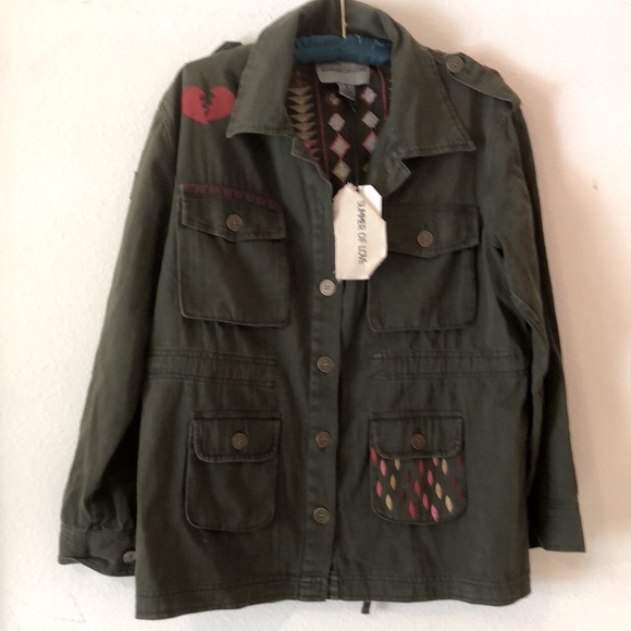 Summer of Love Army jacket sz Medium & Small Petite New! - Picture 4 of 15